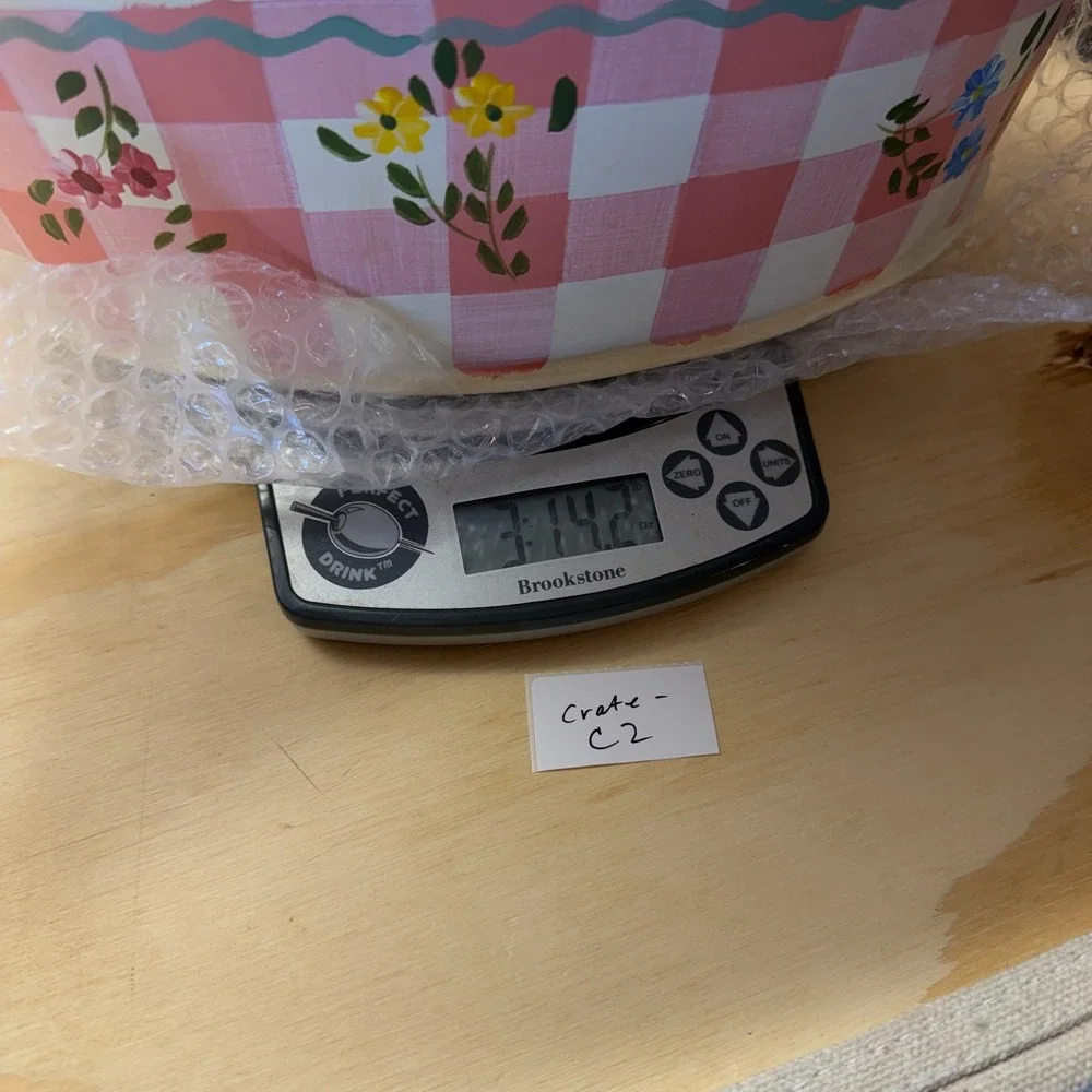 Planter Hand Painted Tin Set of 2 Unused Originally $100